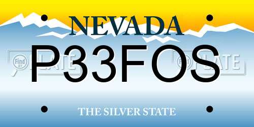 P33FOS Nevada License Plate