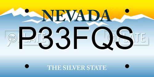 P33FQS Nevada License Plate