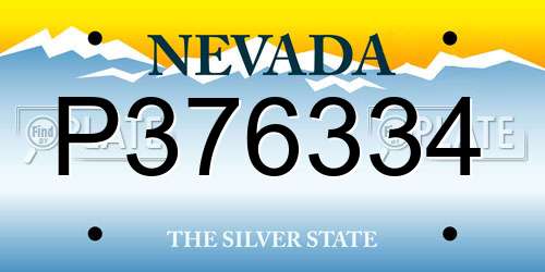 P376334 Nevada License Plate