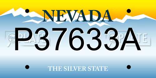 P37633A Nevada License Plate