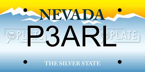 P3ARL Nevada License Plate