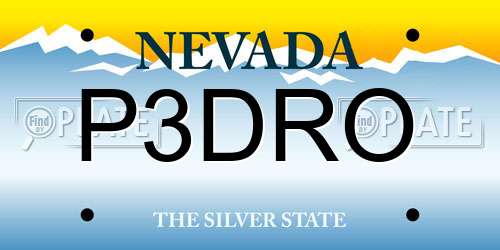 P3DRO Nevada License Plate