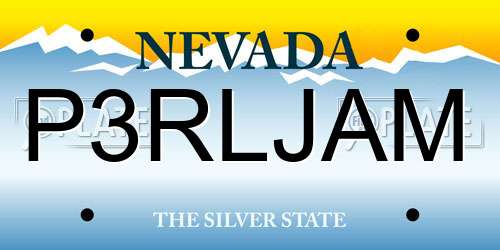 P3RLJAM Nevada License Plate
