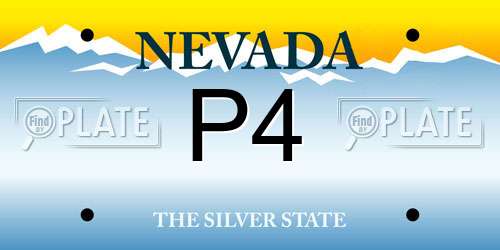 P4 Nevada License Plate