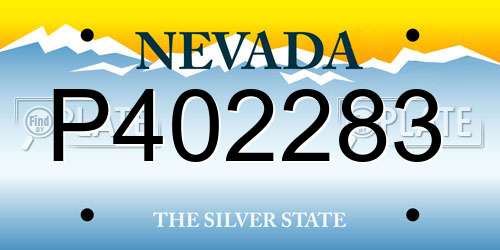 P402283 Nevada License Plate