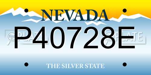 P40728E Nevada License Plate