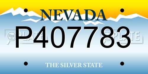 P407783 Nevada License Plate