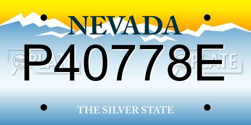 P40778E Nevada License Plate