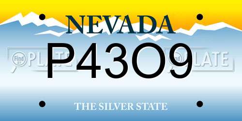 P43O9 Nevada License Plate