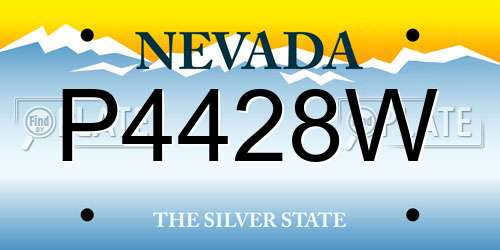 P4428W Nevada License Plate