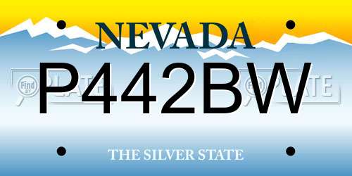 P442BW Nevada License Plate