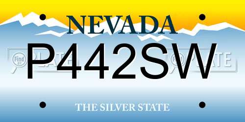 P442SW Nevada License Plate