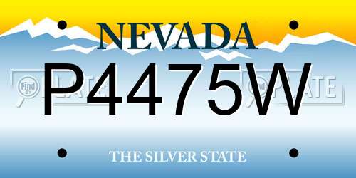 P4475W Nevada License Plate