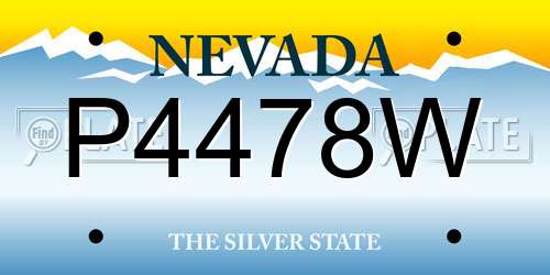 P4478W Nevada License Plate
