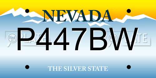 P447BW Nevada License Plate