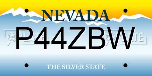 P44ZBW Nevada License Plate