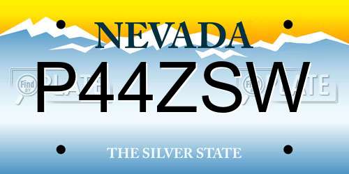 P44ZSW Nevada License Plate