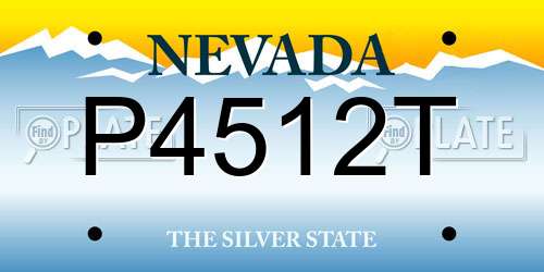 P4512T Nevada License Plate