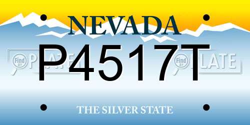 P4517T Nevada License Plate