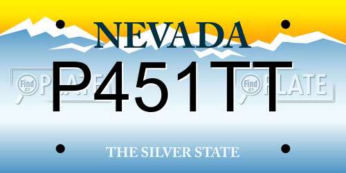 P451TT Nevada License Plate