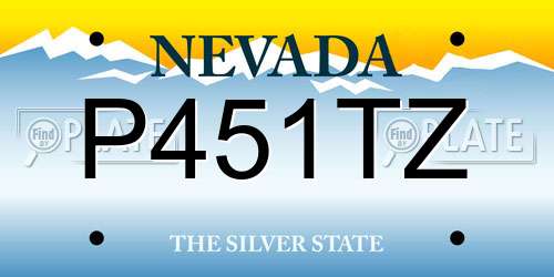 P451TZ Nevada License Plate