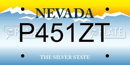 P451ZT Nevada License Plate