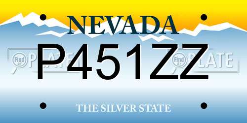 P451ZZ Nevada License Plate