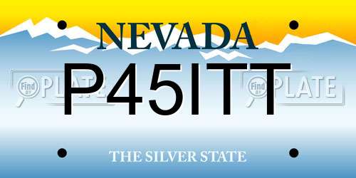 P45ITT Nevada License Plate