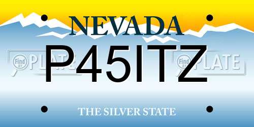 P45ITZ Nevada License Plate