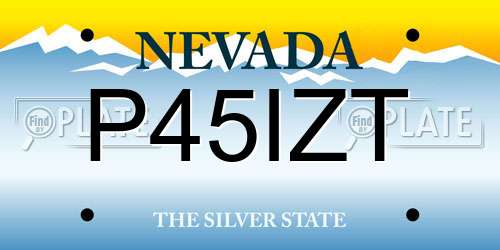 P45IZT Nevada License Plate