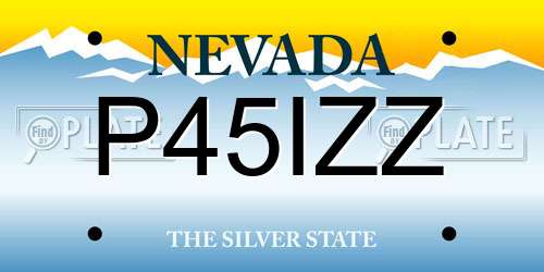 P45IZZ Nevada License Plate
