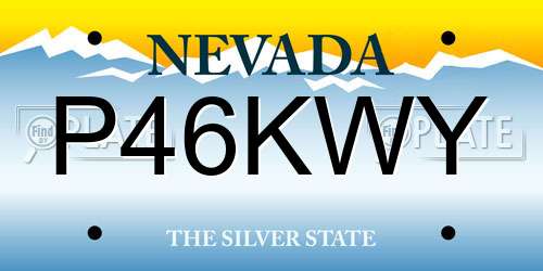 P46KWY Nevada License Plate