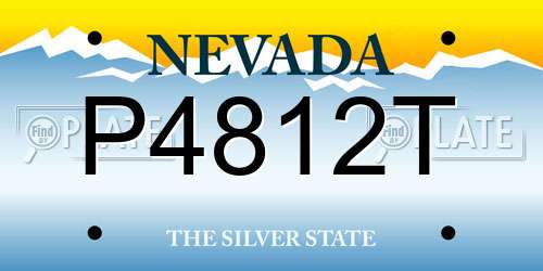 P4812T Nevada License Plate