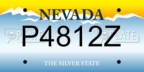 P4812Z Nevada License Plate