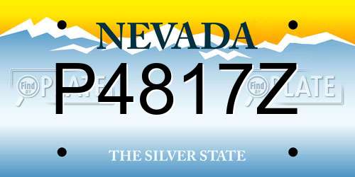 P4817Z Nevada License Plate