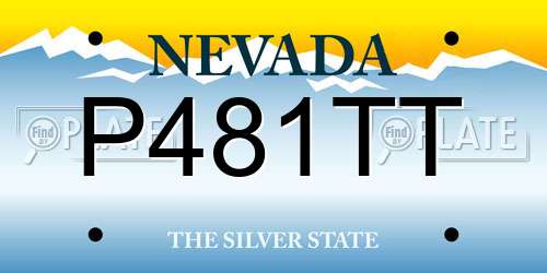 P481TT Nevada License Plate