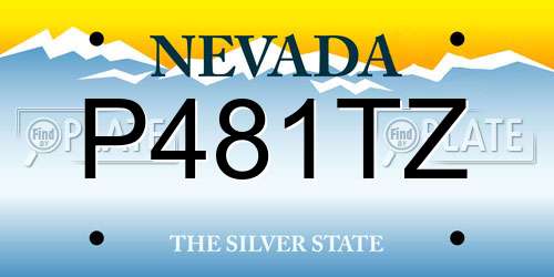 P481TZ Nevada License Plate