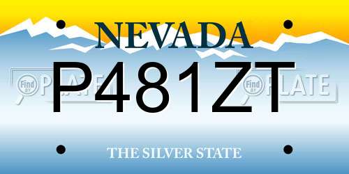 P481ZT Nevada License Plate