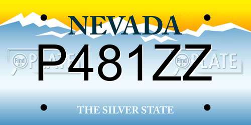 P481ZZ Nevada License Plate