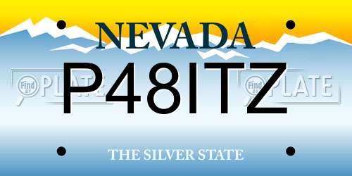 P48ITZ Nevada License Plate