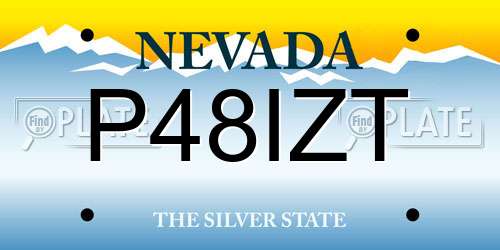 P48IZT Nevada License Plate