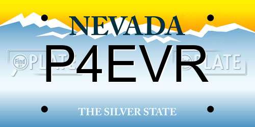 P4EVR Nevada License Plate