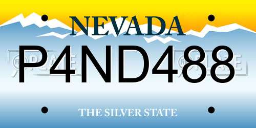 P4ND488 Nevada License Plate