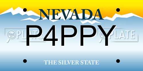 P4PPY Nevada License Plate