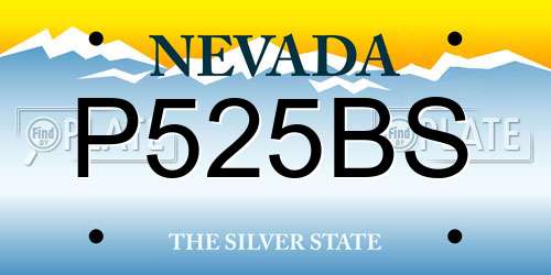 P525BS Nevada License Plate