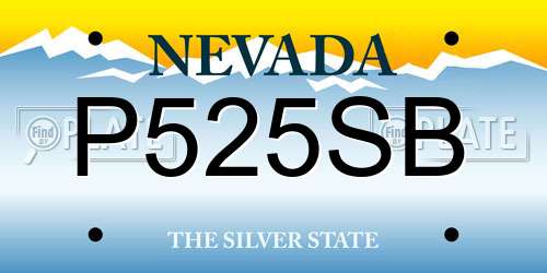 P525SB Nevada License Plate