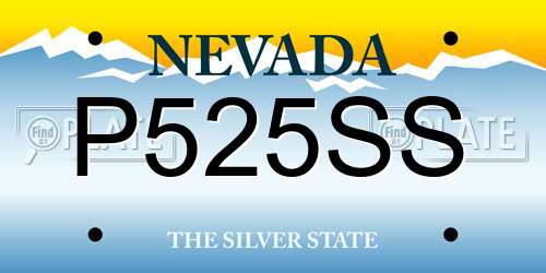 P525SS Nevada License Plate