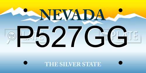 P527GG Nevada License Plate