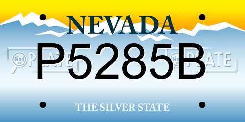 P5285B Nevada License Plate