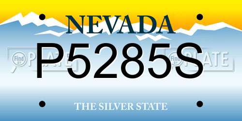 P5285S Nevada License Plate